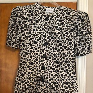 Raul Blanco Vintage 80"S White and Black Polka-Do